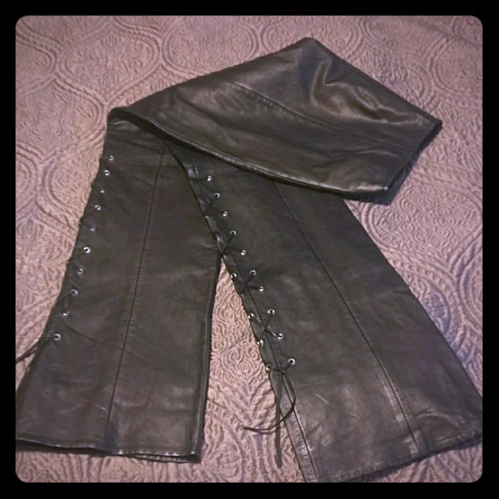 Soft black leather pants